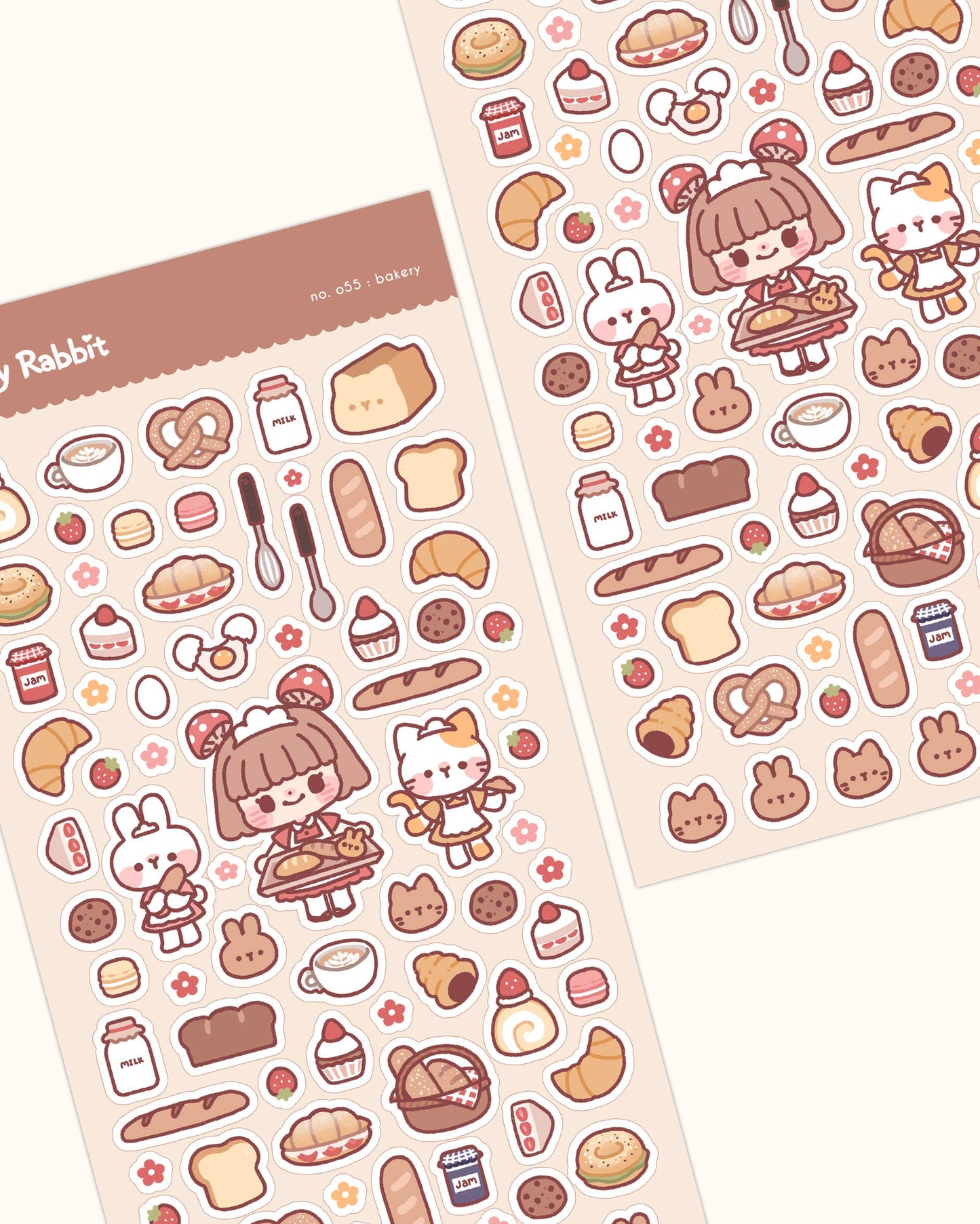 Cherry Rabbit Sticker Sheet - Bakery #55