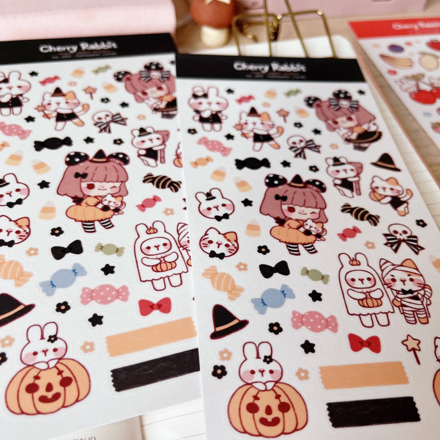 Cherry Rabbit Sticker Sheet - Halloween Candy