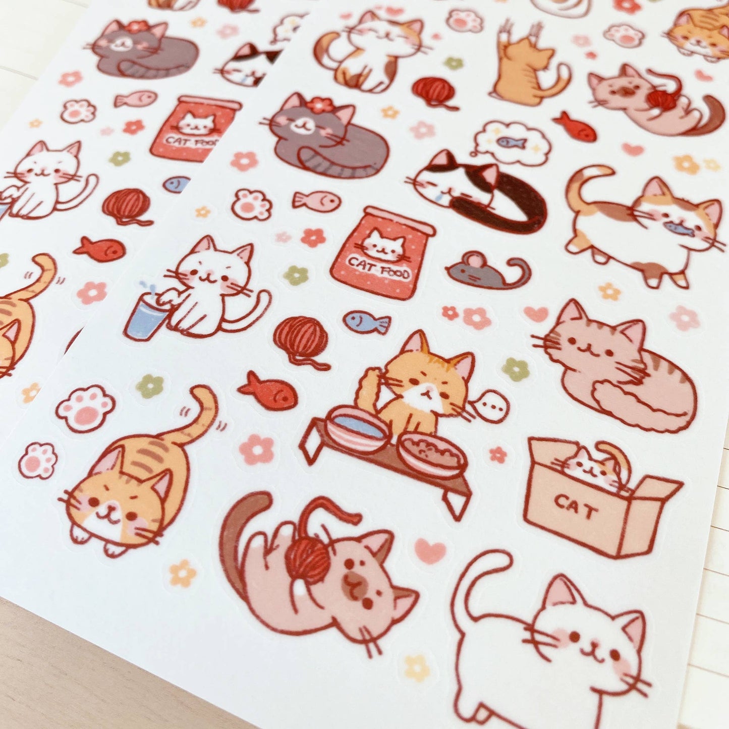 Cherry Rabbit Sticker Sheet - Cat Party