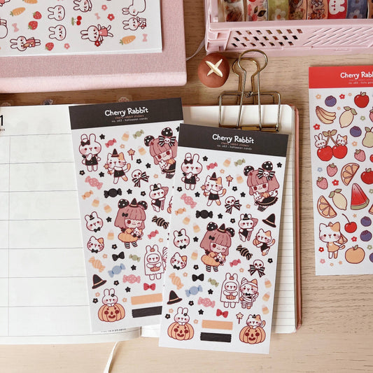 Cherry Rabbit Sticker Sheet - Halloween Candy