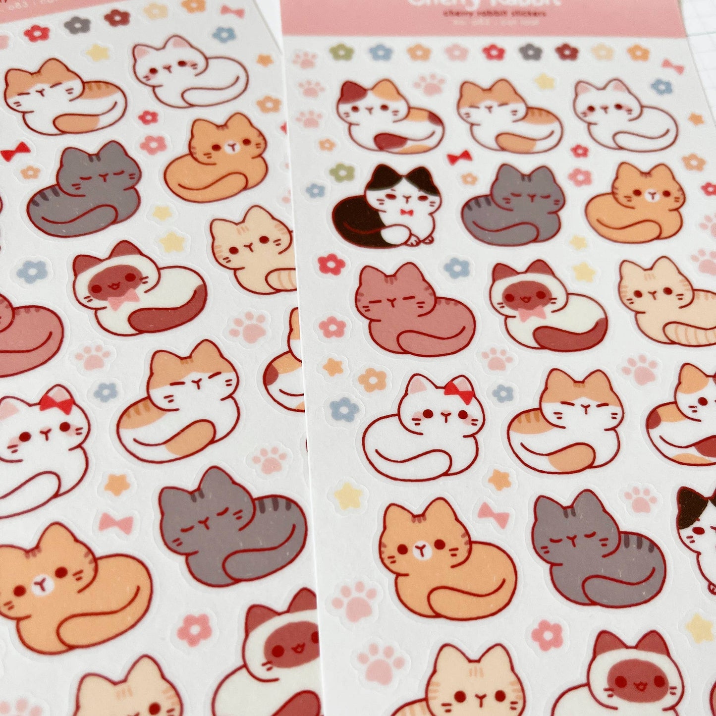 Cherry Rabbit Sticker Sheet - Cat Loaf