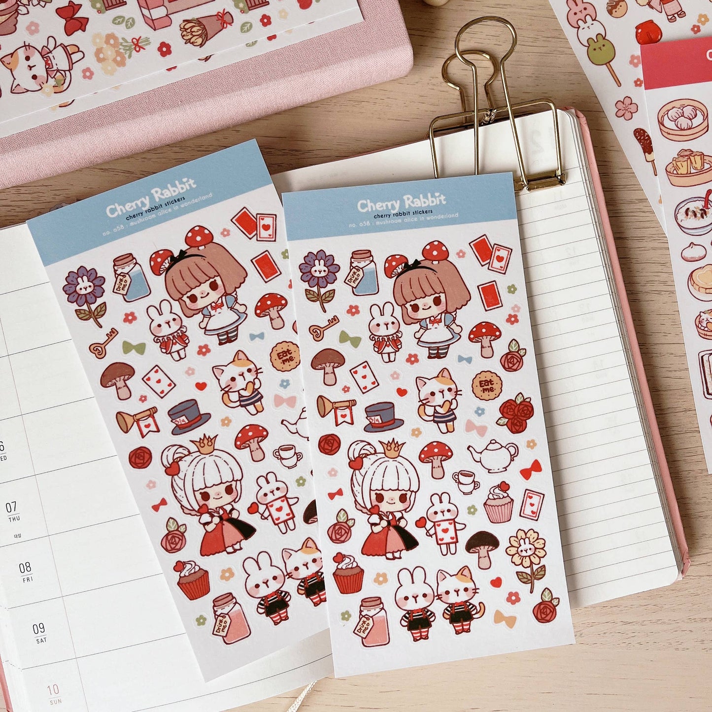 Cherry Rabbit Sticker Sheet - Wonderland