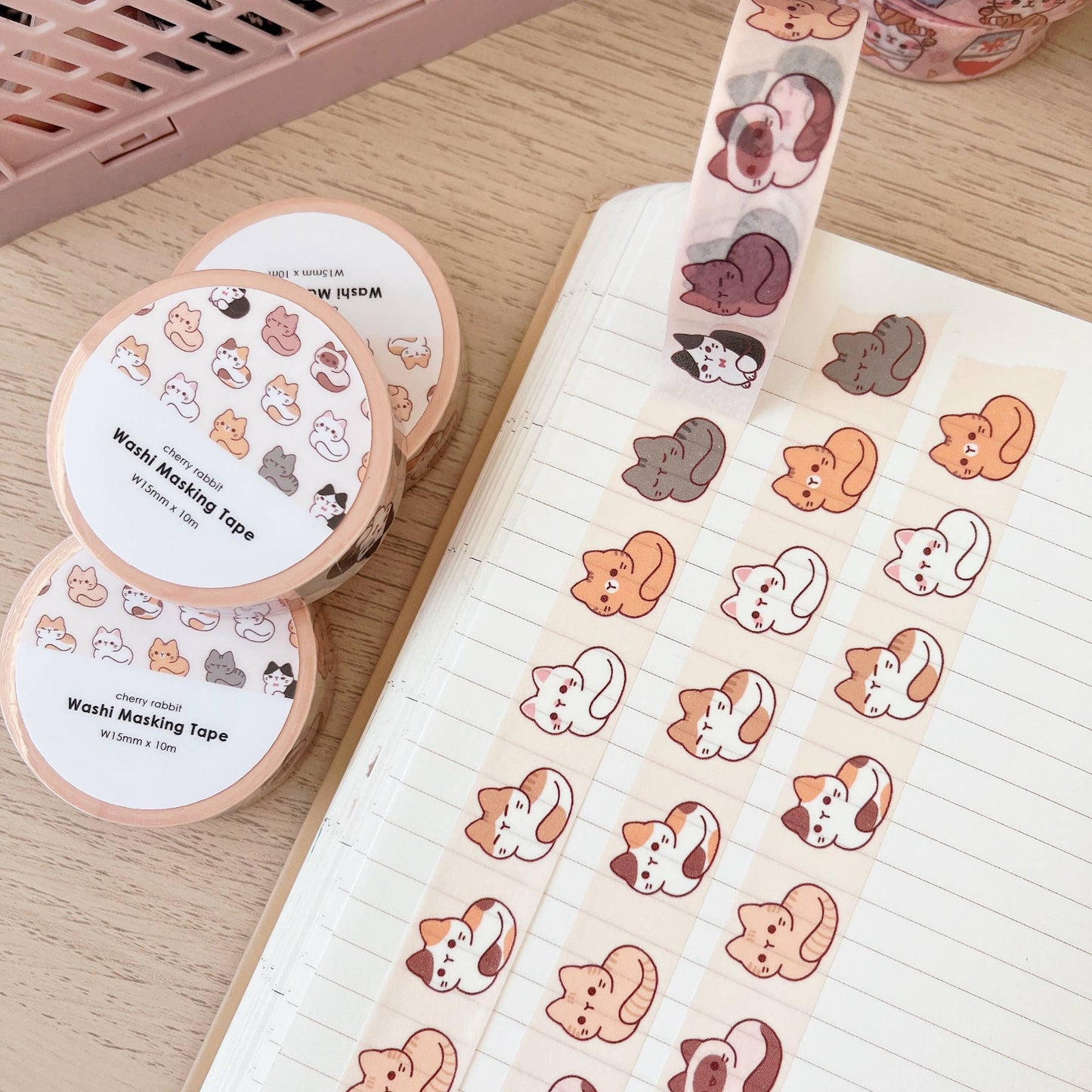 Cherry Rabbit Washi Tape - Cat Loafs