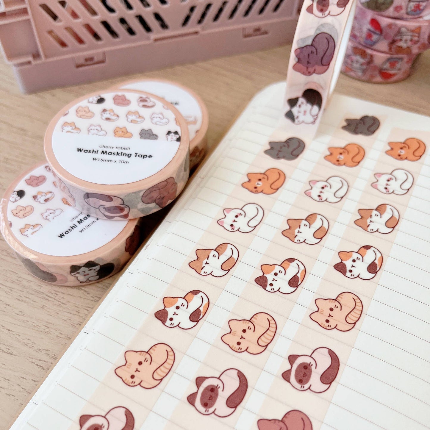 Cherry Rabbit Washi Tape - Cat Loafs