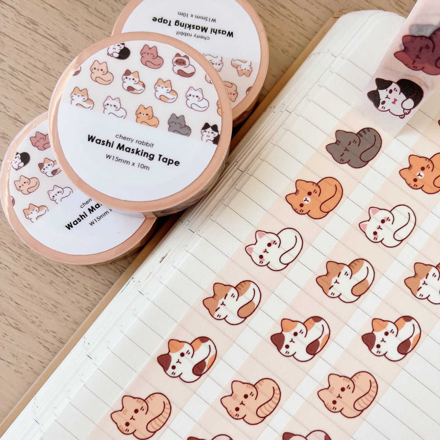 Cherry Rabbit Washi Tape - Cat Loafs