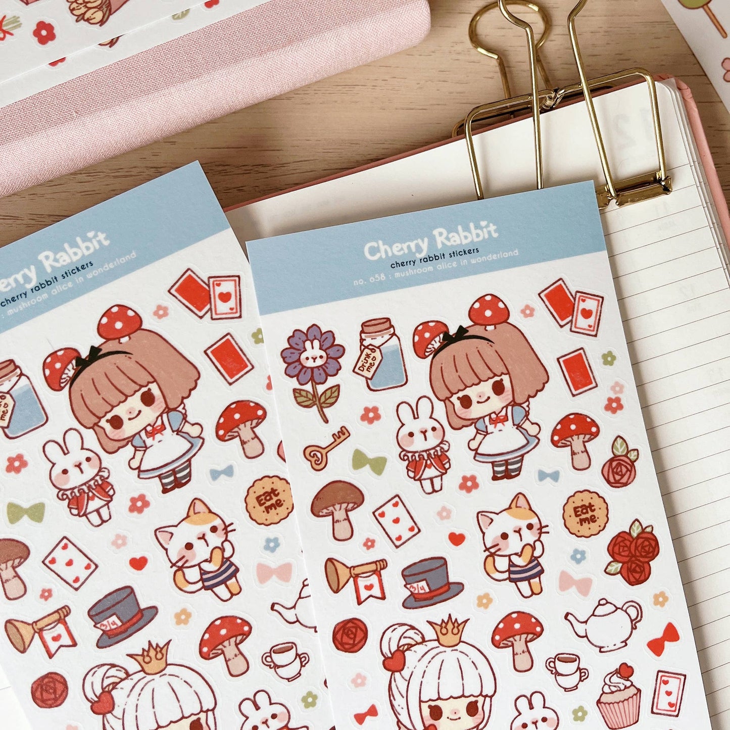 Cherry Rabbit Sticker Sheet - Wonderland