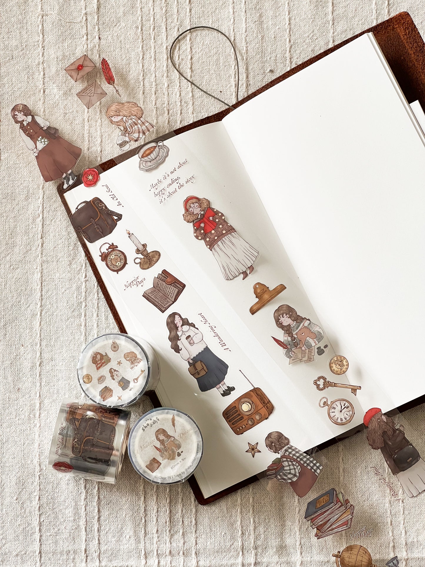 Sho Little Happiness Kiss-Cut PET Tape - A Vintage Dream