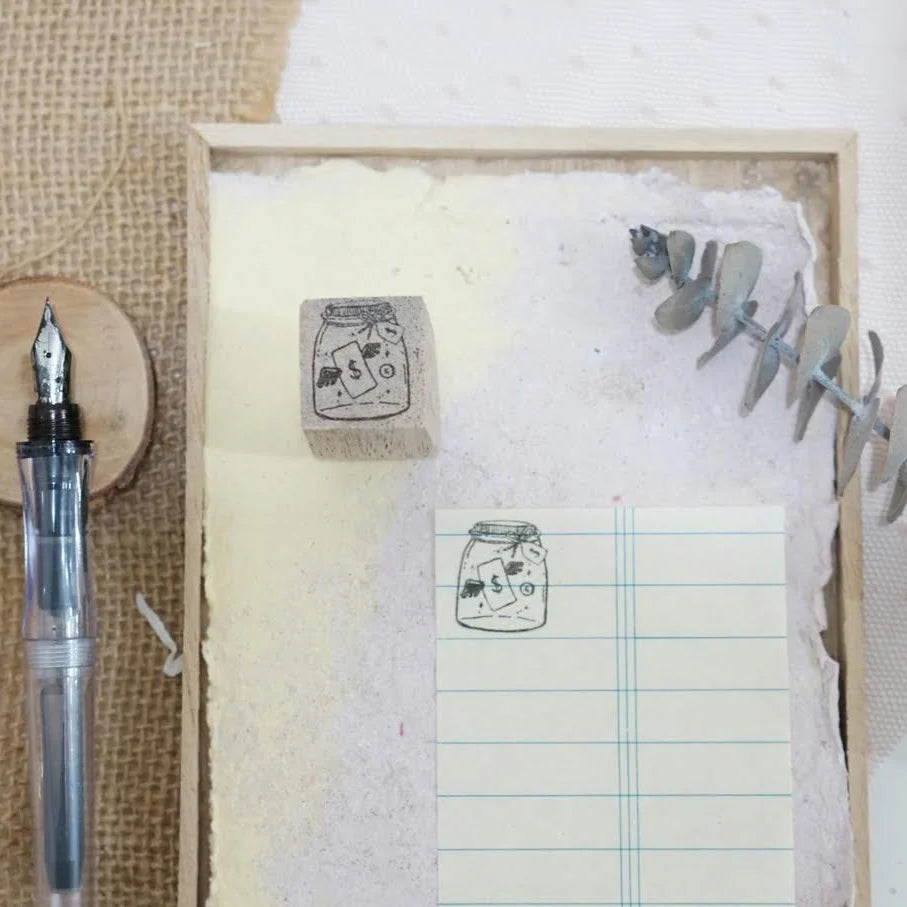 Black Milk Project Rubber Stamp - Mini Jar (Money) (Destash)