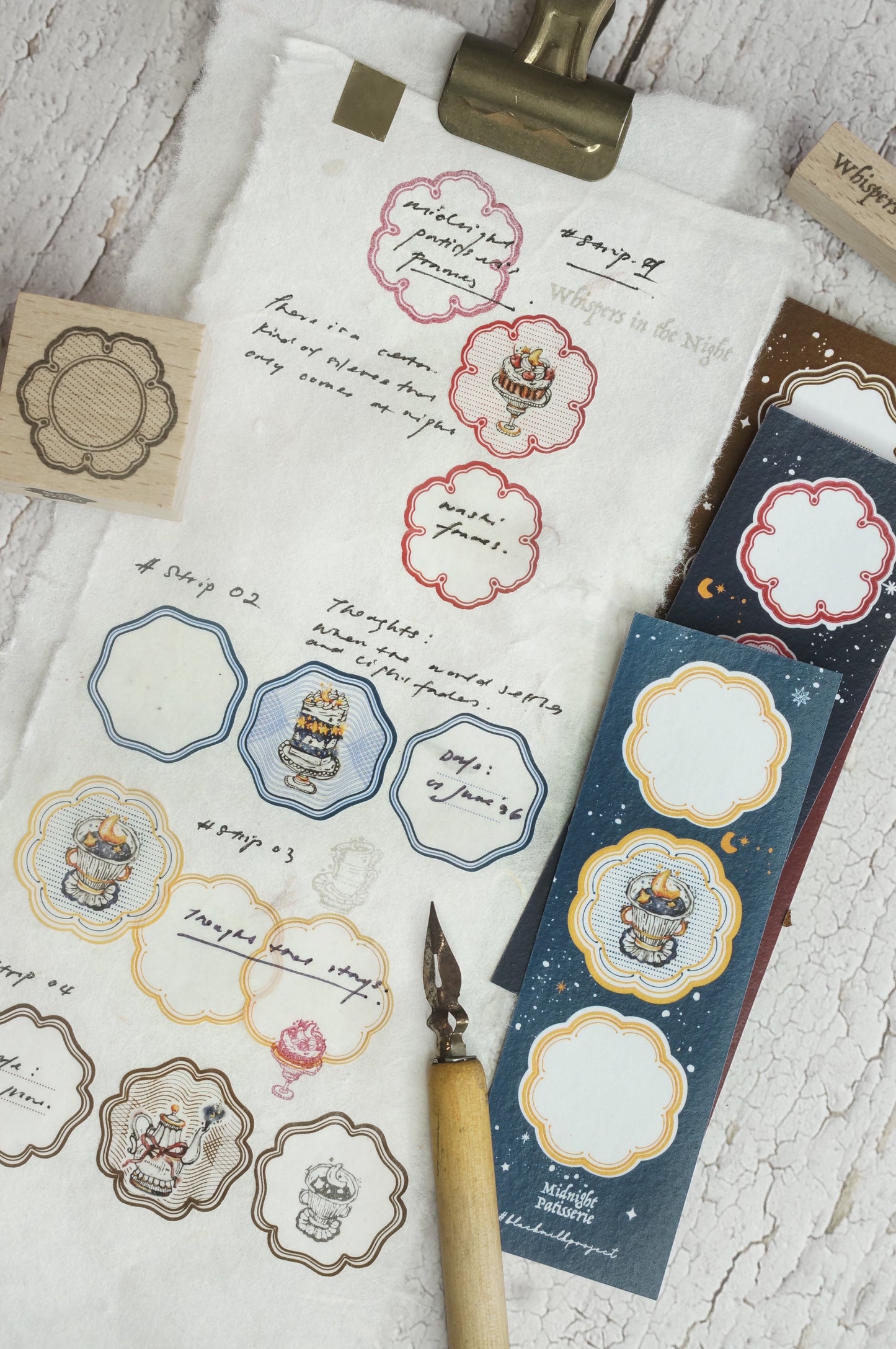 Black Milk Project Washi Sticker Sheet - Midnight Patisserie Frames