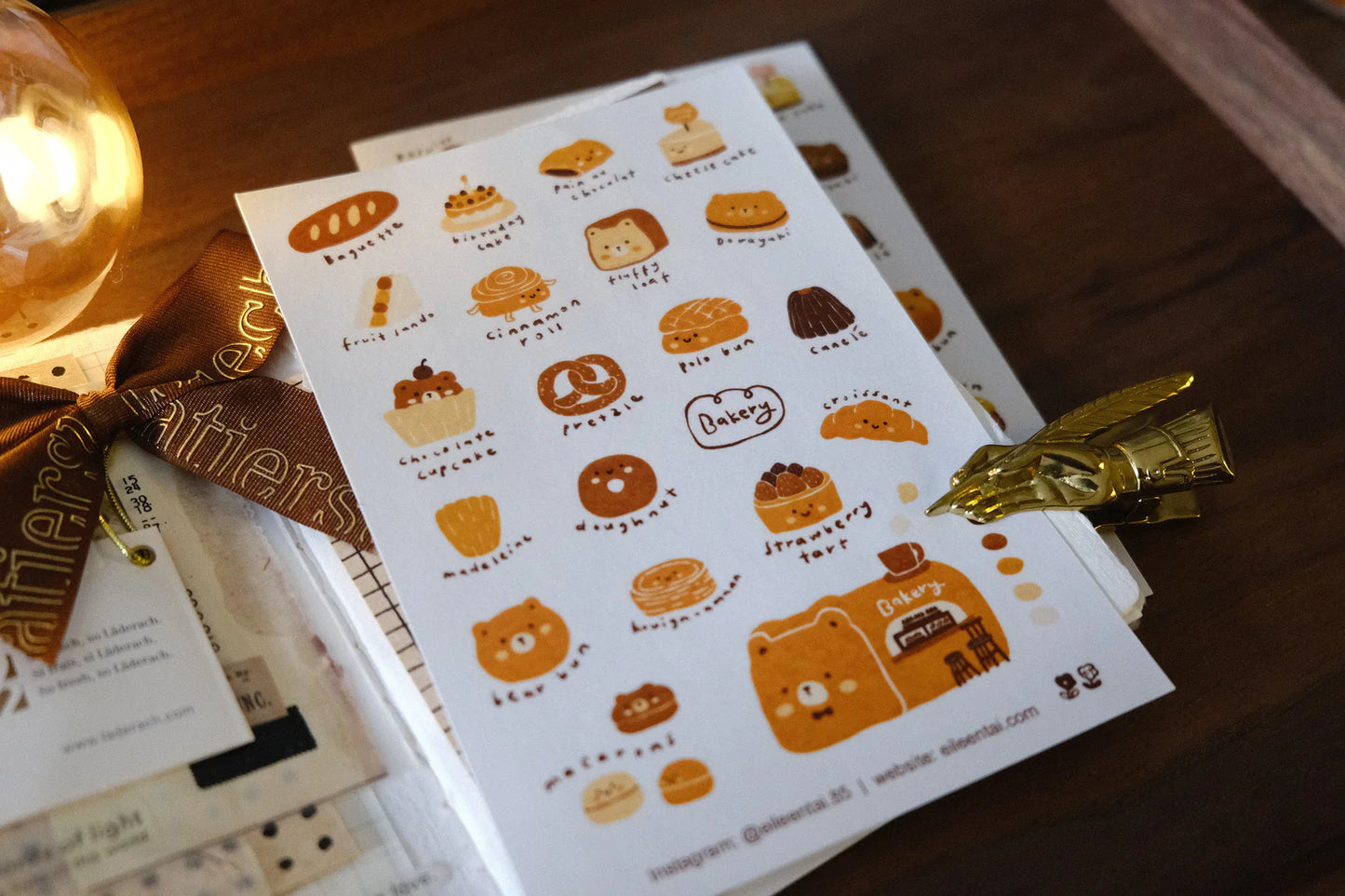 Eileen Tai Sticker Sheet - Bakery Bear (Bearkery)