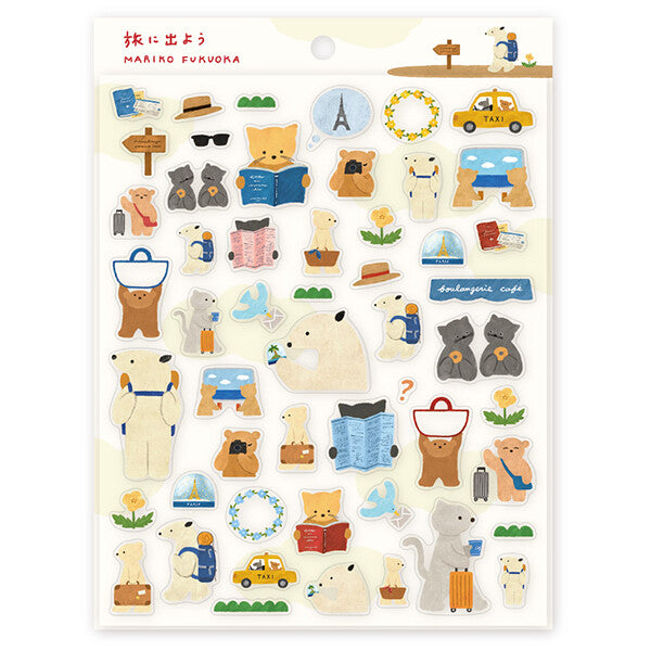 Cozyca Sticker Sheet by Mariko Fukuoka - Let's Go On A Road Trip