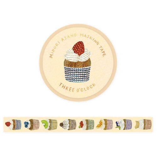Cozyca x Midori Asano Washi Tape - Three O'Clock (Cupcakes)