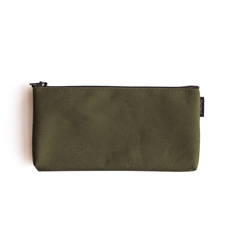 Delfonics Marek Canvas Flat Pencil Case - Olive