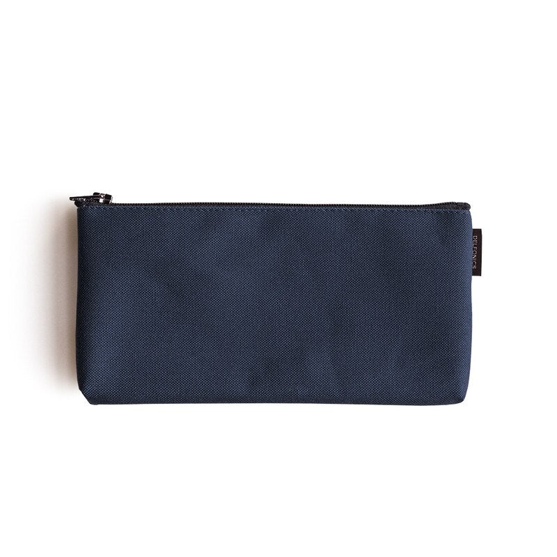 Delfonics Marek Canvas Flat Pencil Case - Dark Blue