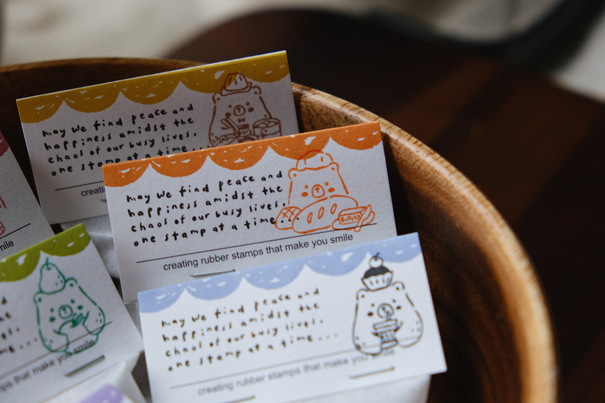 Eileen Tai Rubber Stamp | Foodie Bears Series - Bread & Butter