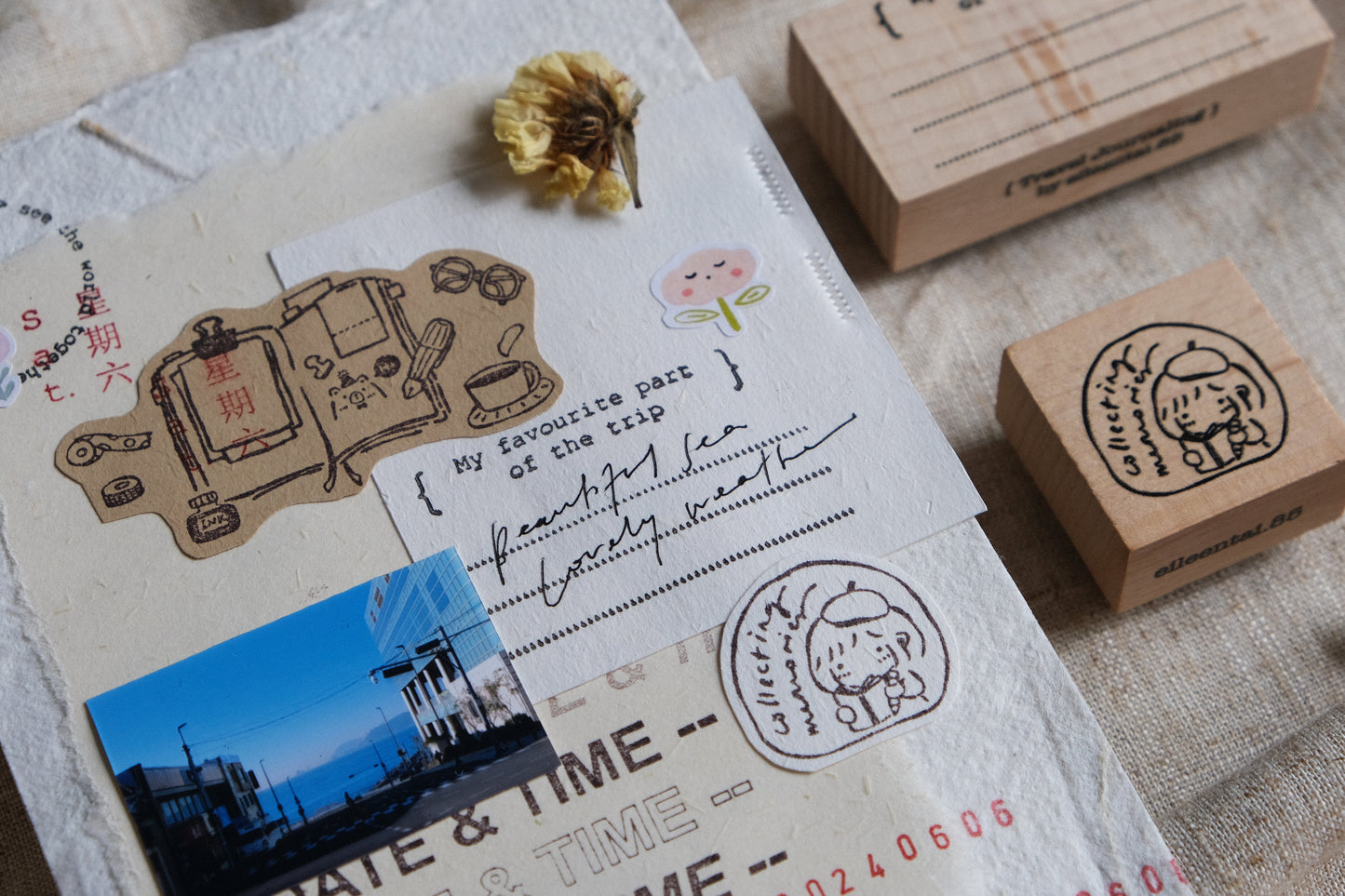 Eileen Tai Rubber Stamp | Travel Journaling Series - Hi Bear Journal