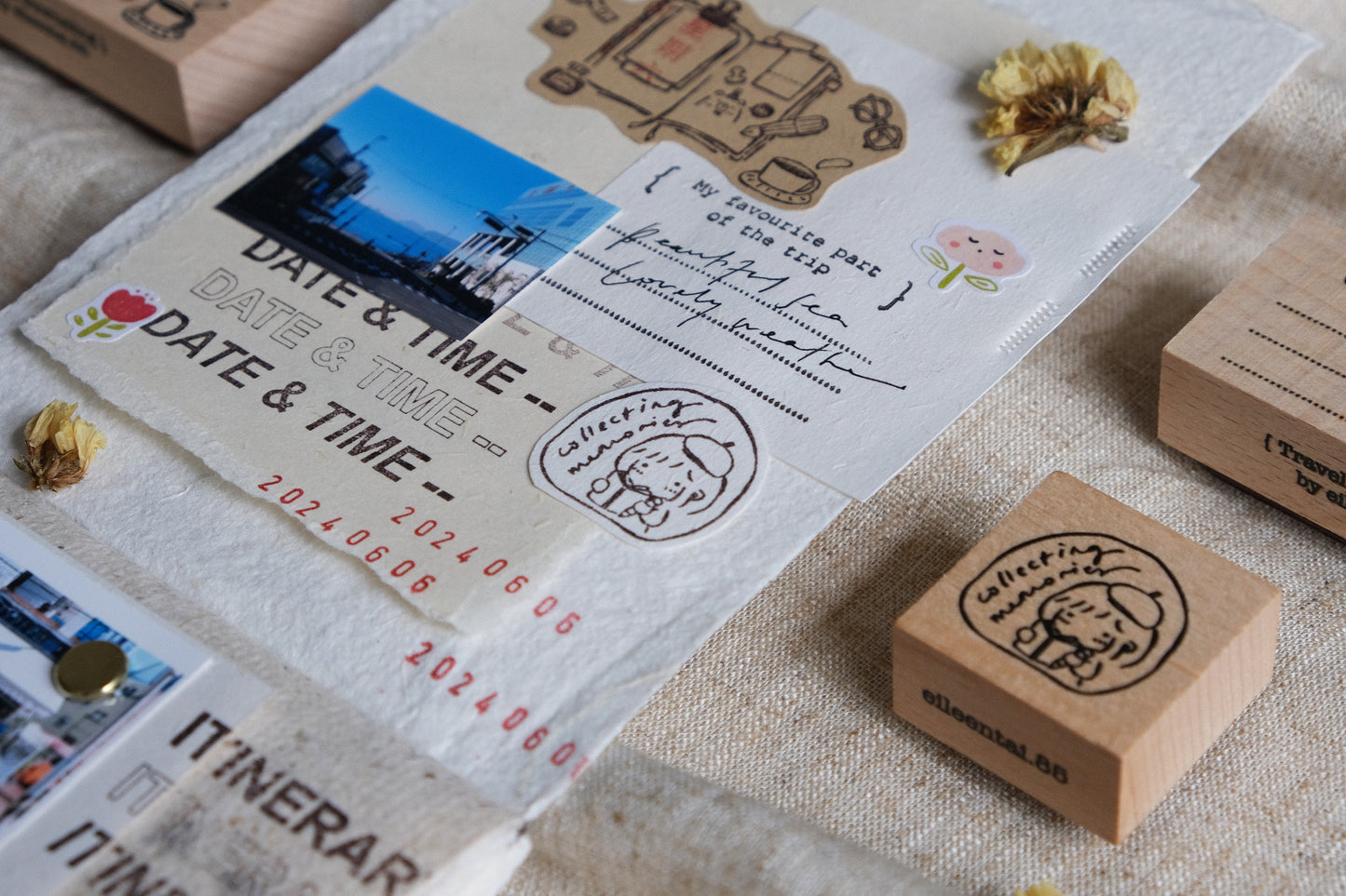 Eileen Tai Rubber Stamp | Travel Journaling Series - Mini Girl: Collecting Memories (Journal)