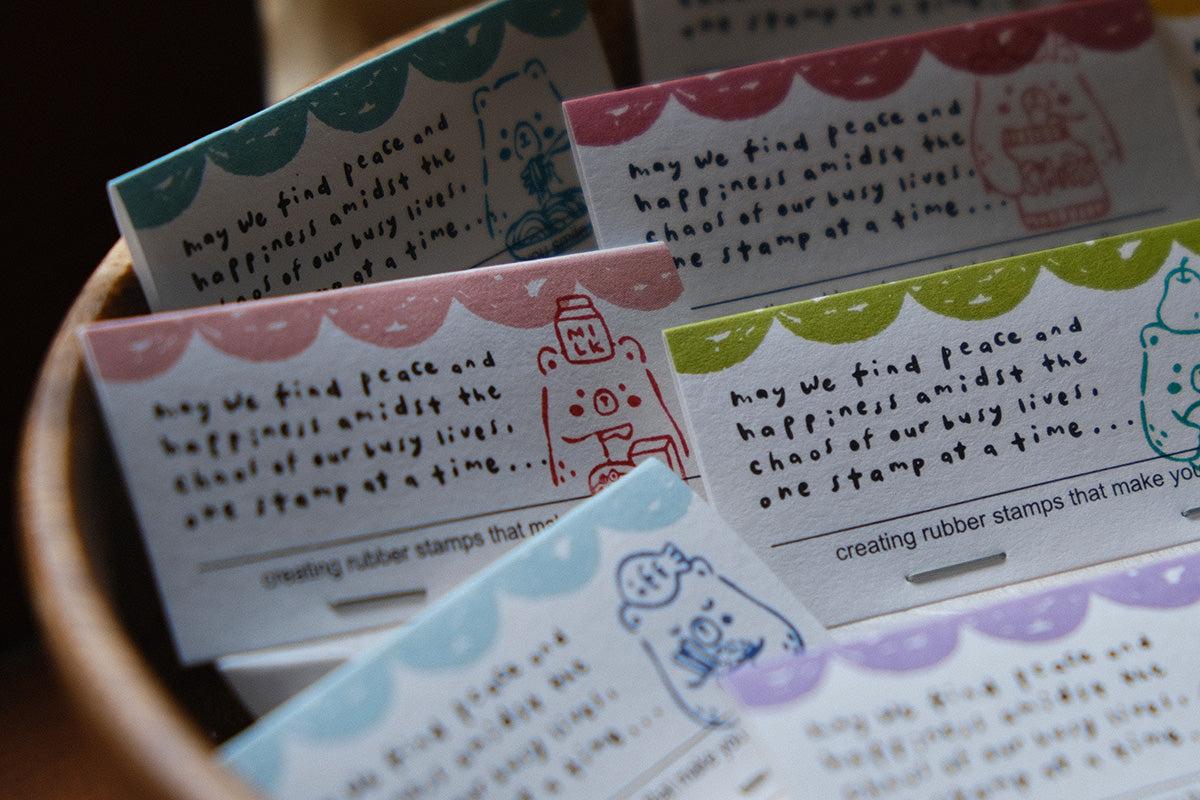Eileen Tai Rubber Stamp | Foodie Bears Series - Milk & Cereal