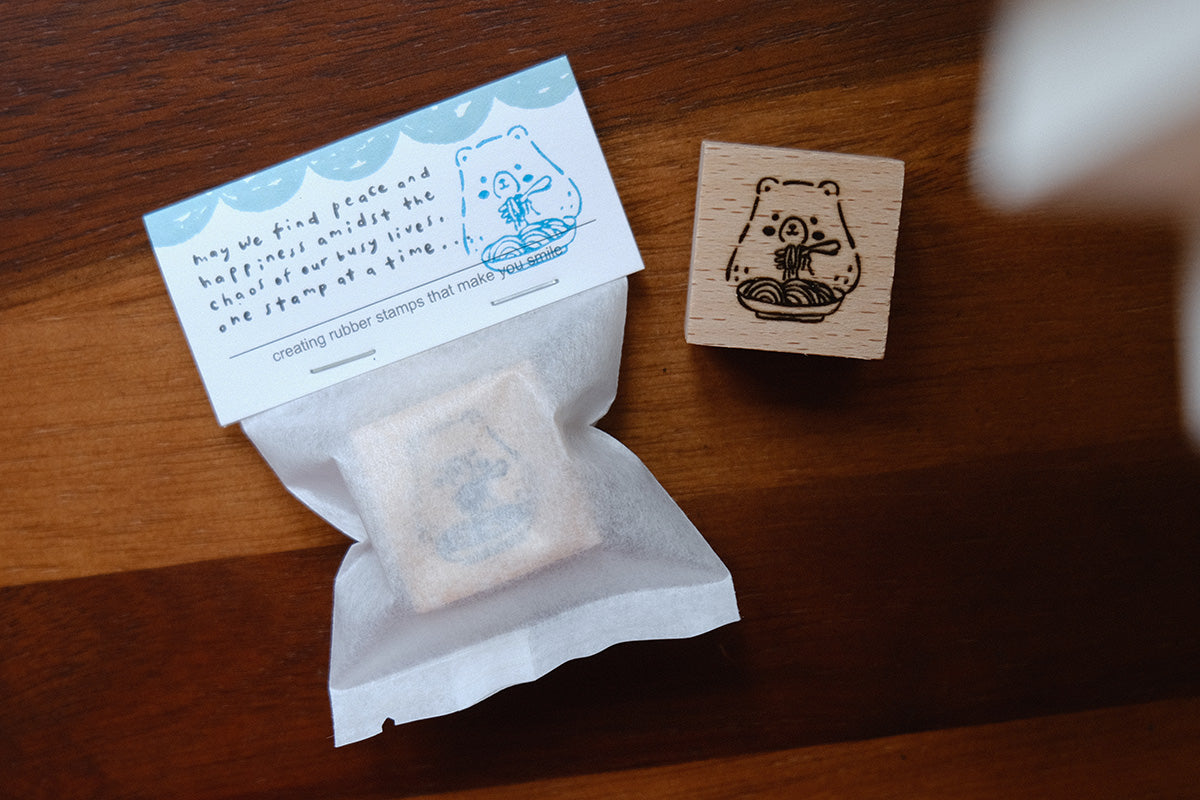 Eileen Tai Rubber Stamp | Foodie Bears Series - Spaghetti