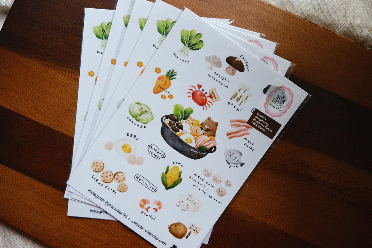 Eileen Tai Sticker Sheet - Hotpot Bear