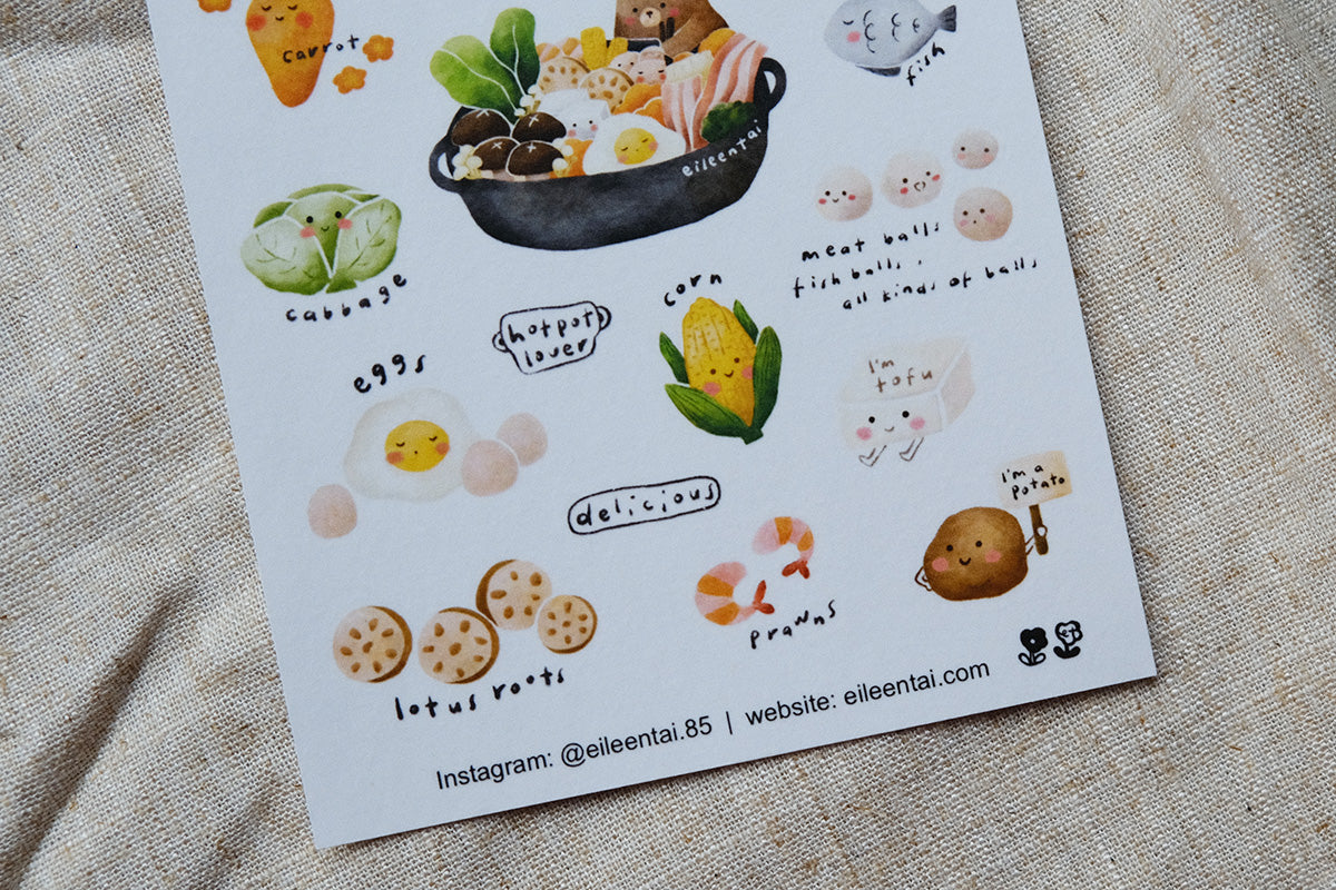 Eileen Tai Sticker Sheet - Hotpot Bear