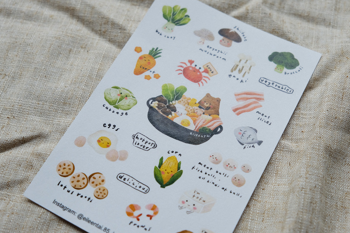 Eileen Tai Sticker Sheet - Hotpot Bear