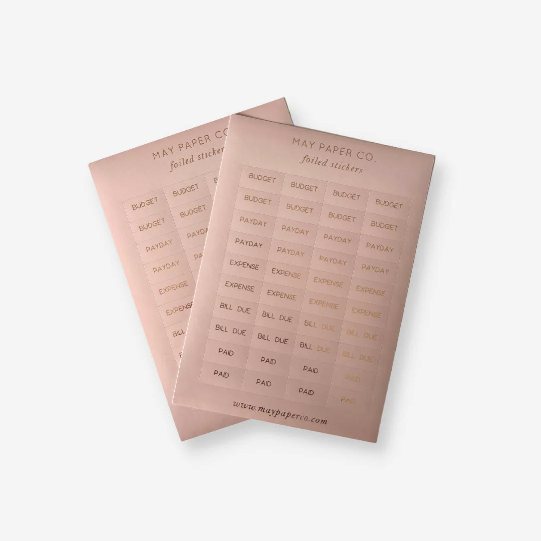 May Paper Co Foiled Sticker Set - Finance (Destash)
