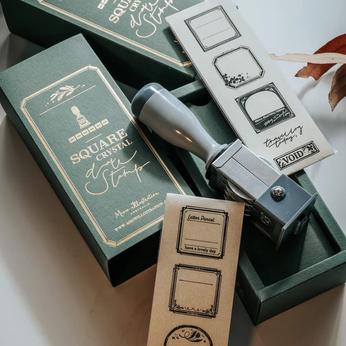 Meow Illustration Crystal Date Stamp Set - Little Mailbox (Destash)
