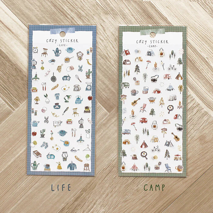 Mind Wave Cozy Sticker Sheets with Life and Camp themes