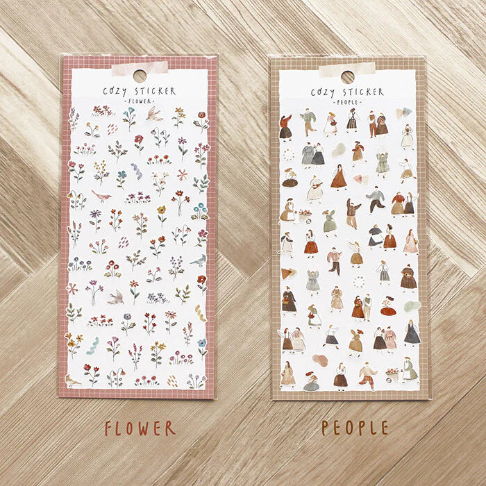 Mind Wave Cozy Sticker Sheets with Flower and Peopel themes