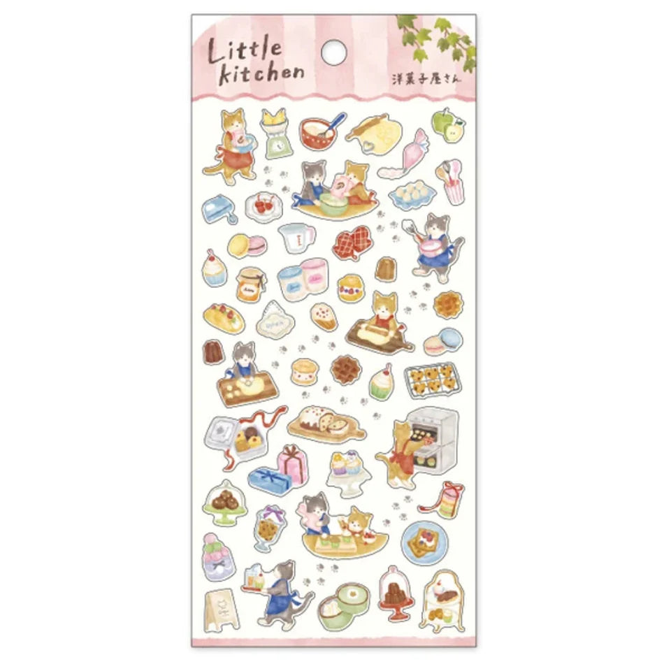 Mind Wave Little Kitchen Sticker Sheet - Confectionery Shop with Cats