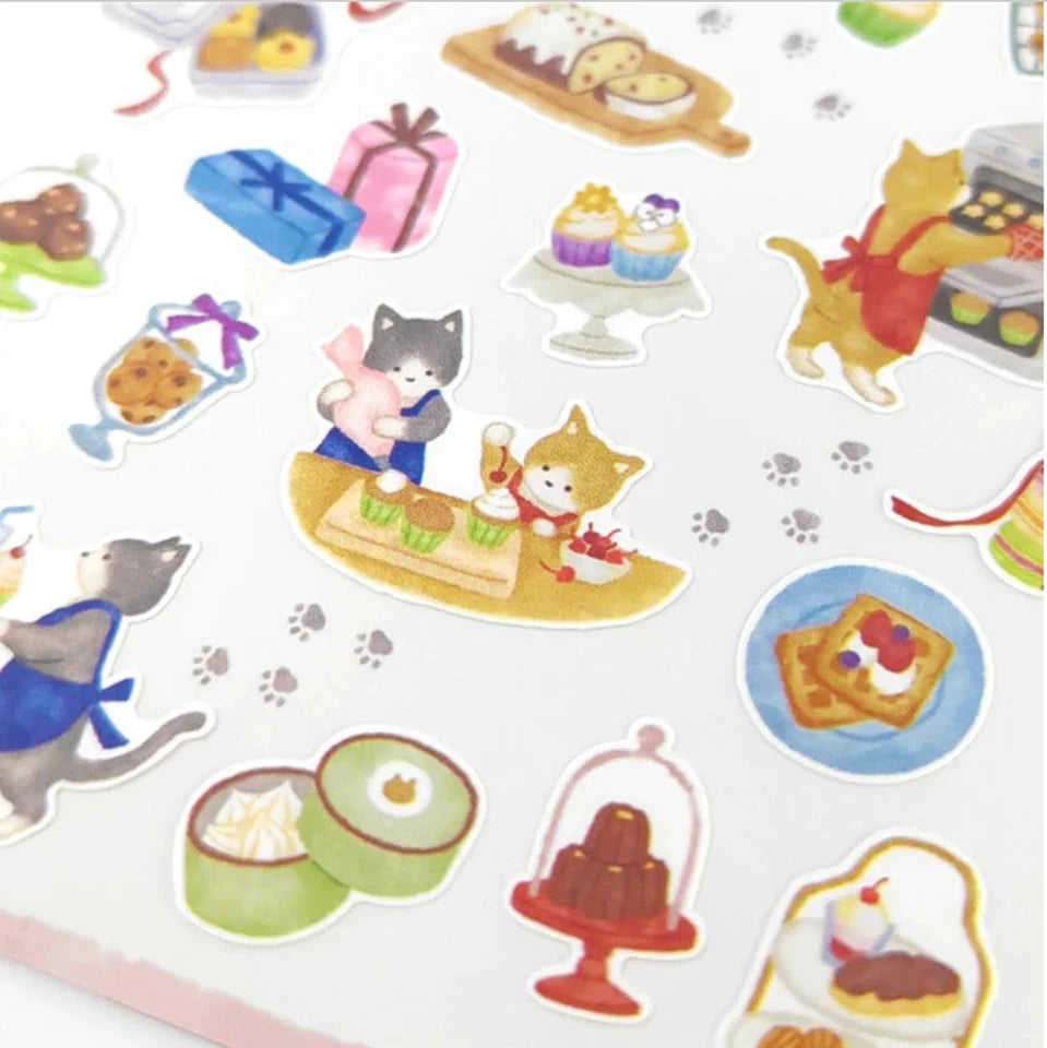 Mind Wave Little Kitchen Sticker Sheet - Confectionery Shop with Cats