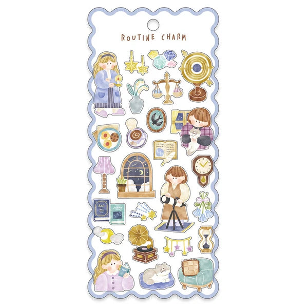 Mind Wave Routine Charm Sticker Sheet - Night