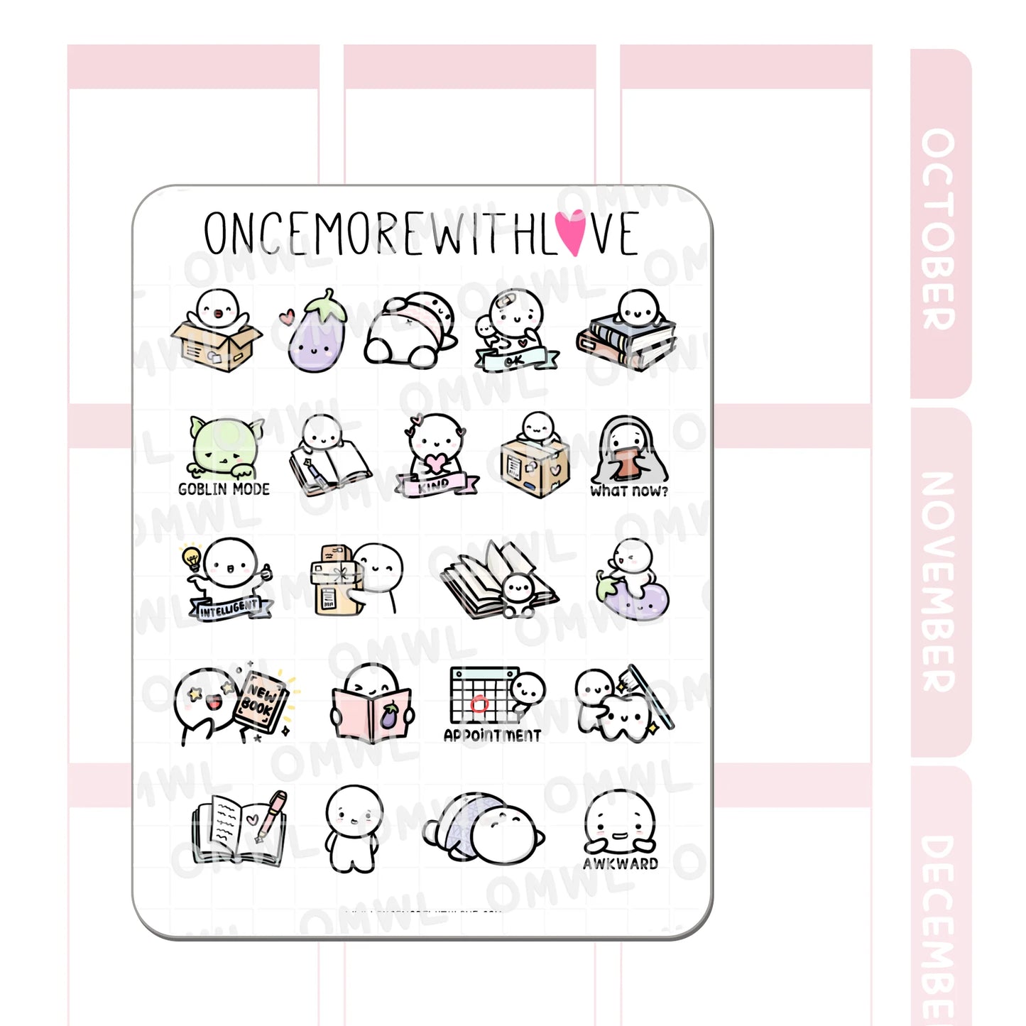Once More With Love Sticker Sheet - Eight Year Anniversary Favourites