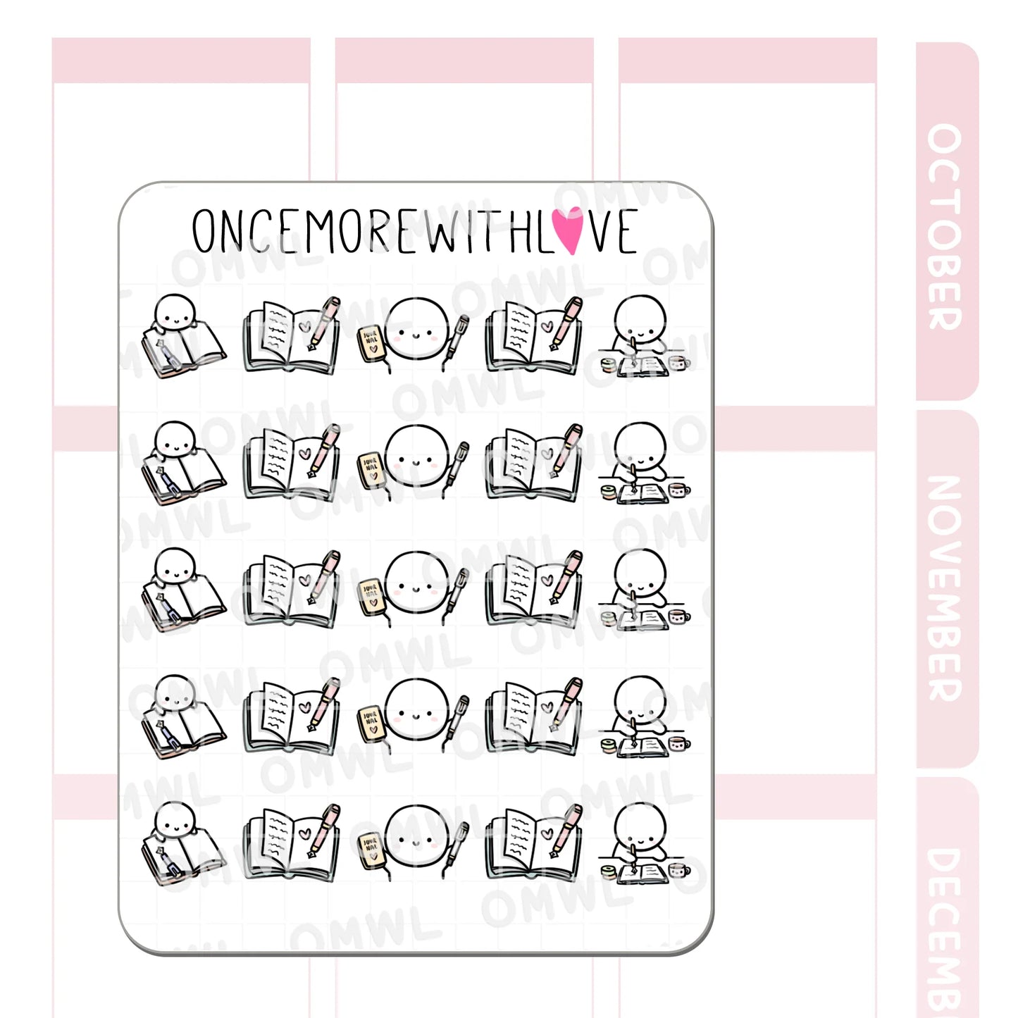 Once More With Love Sticker Sheet - Journal 2.0 Munchkin