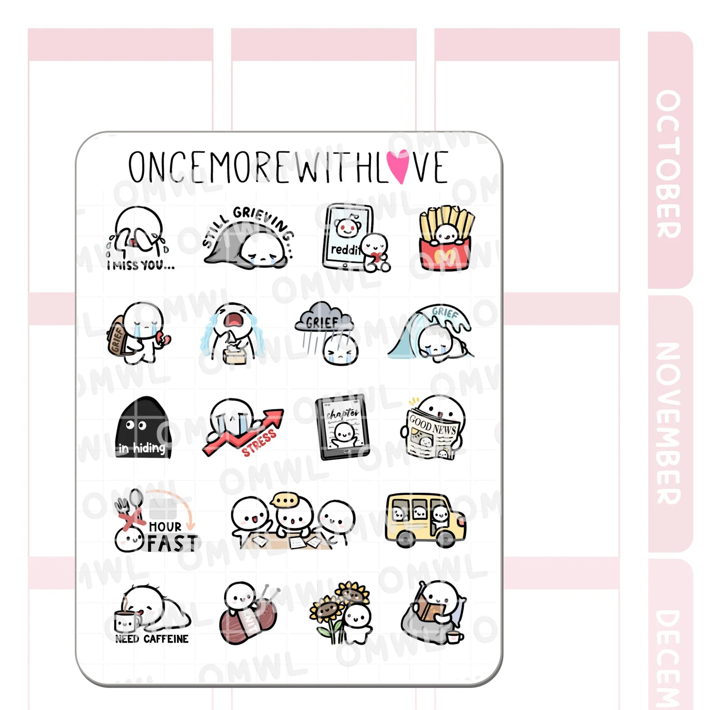 Once More With Love Sticker Sheet - Nine Year Anniversary Favourites