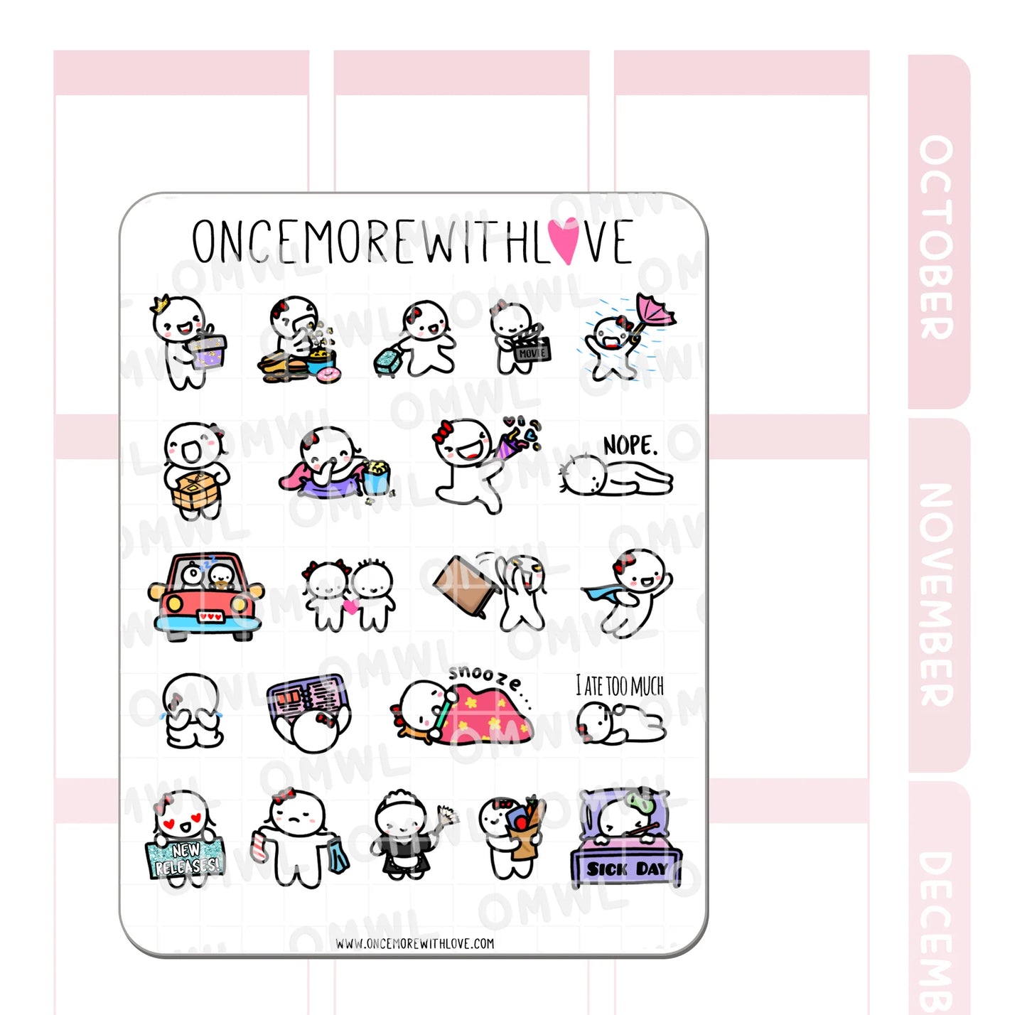 Once More With Love Sticker Sheet - One Year Anniversary Favourites