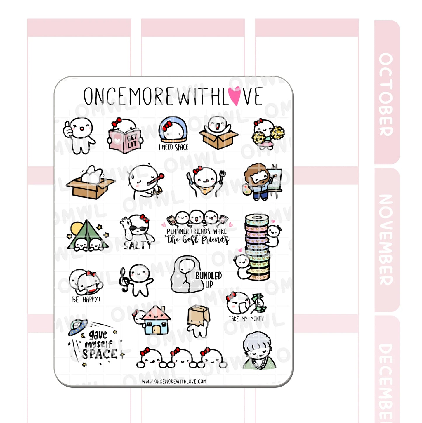 Once More With Love Sticker Sheet - Three Year Anniversary Favourites