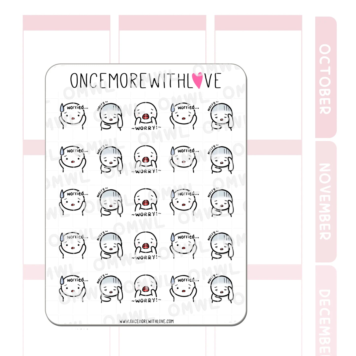 Once More With Love Sticker Sheet - Worry Munchkin