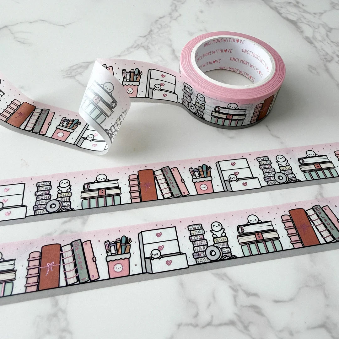 Once More With Love Washi Tape - Planner Shelf 3.0 + Pink Foil