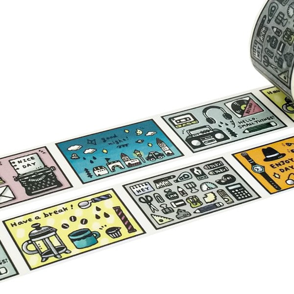Papier Platz x Eric Small Things Washi Tape with colourful stationery, travel and coffee theme