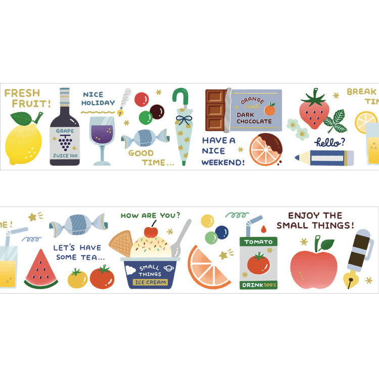 PapierPlatz x Eric Small Things Flake Stickers with colourful infused fruits and cute text