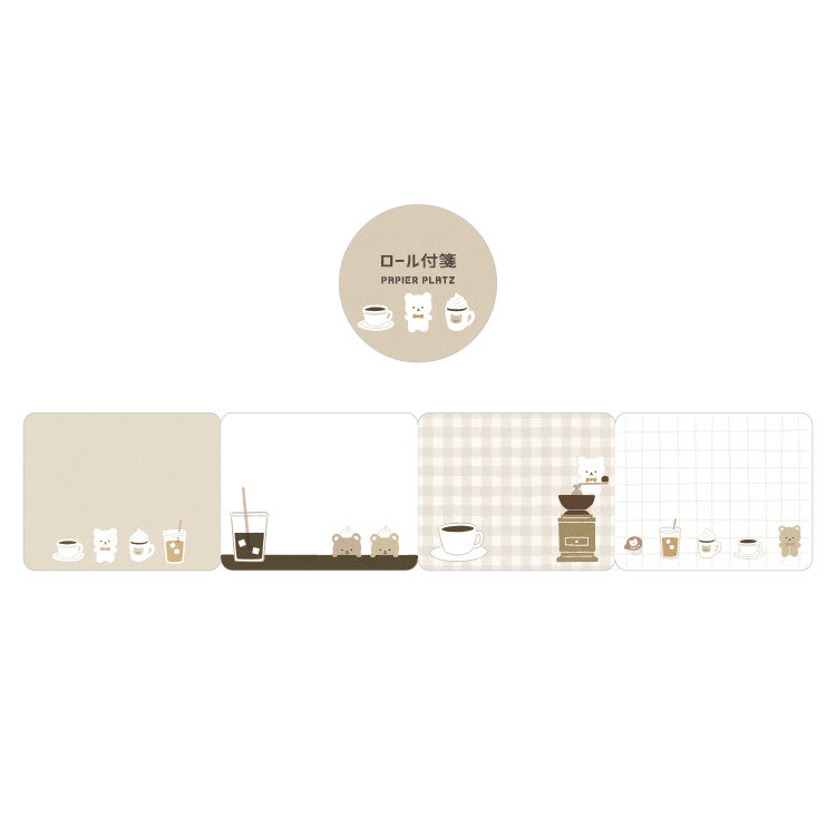 Papier Platz x Papia Sticky Notes Roll - Bear Cafe