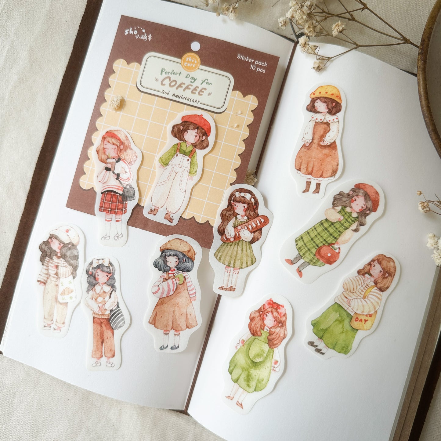 Sho Little Happiness Flake Stickers - Perfect Day For Coffee