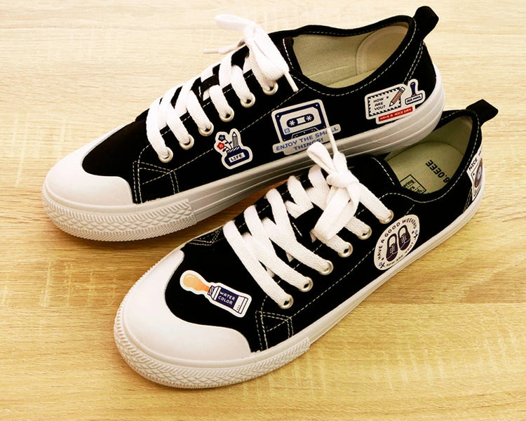 Sanby x Eric Small Things Multi-Stickers on a pair of shoes