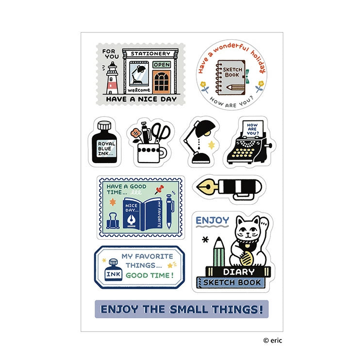 Sanby x Eric Small Things Multi-Stickers Set with stationery theme