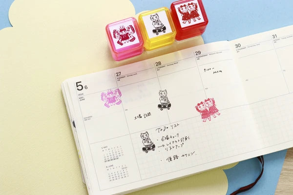 Sanby x Yumi Kitagishi Pre-Inked Stamp - Duo