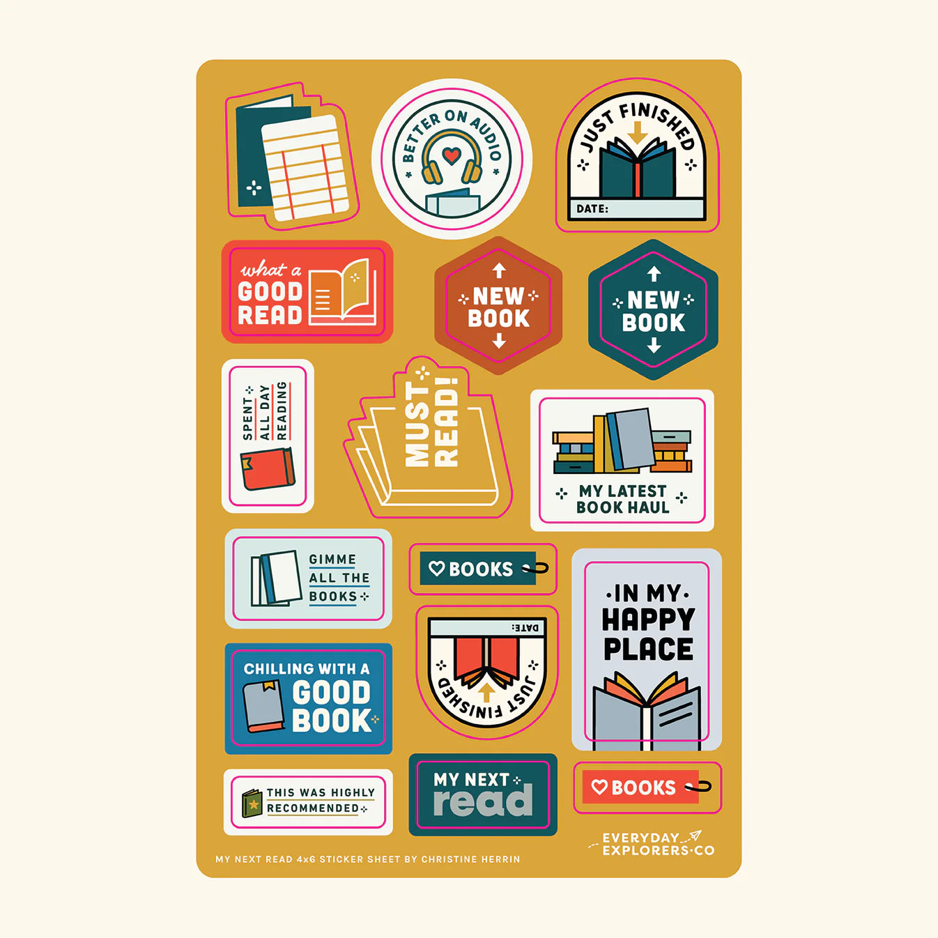 Everyday Explorers Co. Sticker Bundle - Books & More