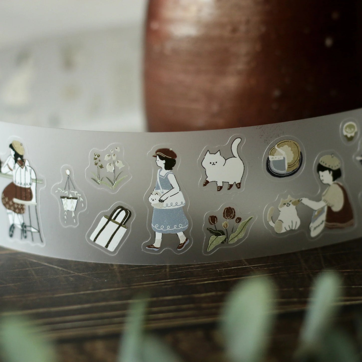 TeaYou Kiss-Cut PET Tape - Neko Cafe (Loop)