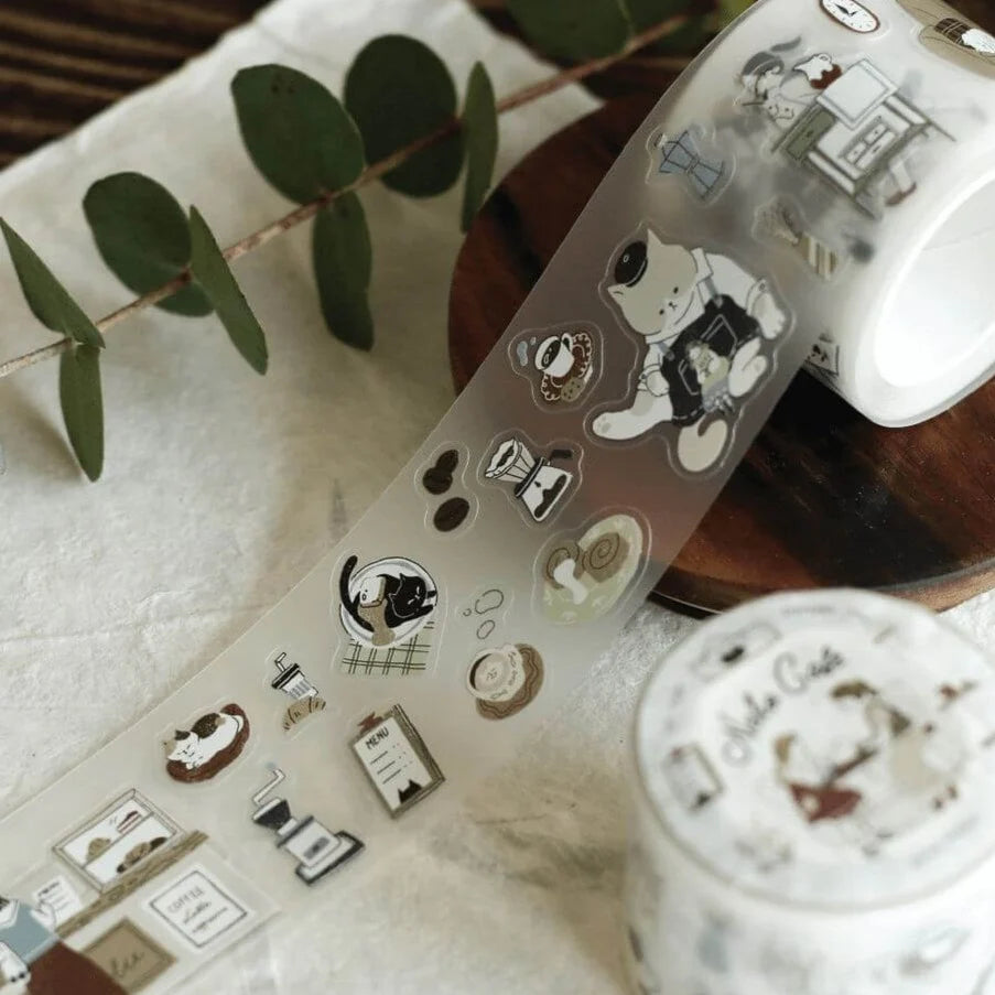 TeaYou Kiss-Cut PET Tape - Neko Cafe (Loop)